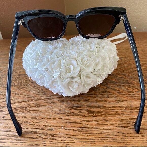 Jimmy Choo Gray/Black Glittery Mayela Cat Eye Sunglasses Excellent Condition. main image 9